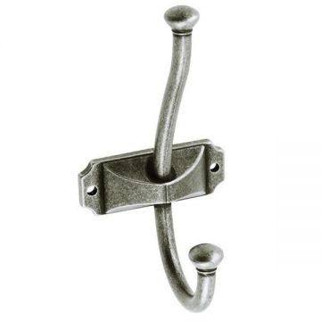Agatatoare cuier Craft, finisaj argint antichizat, 134x66.5 mm