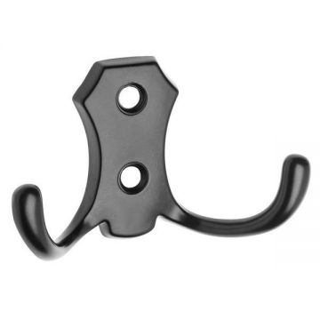 Agatatoare cuier K24, finisaj negru mat, 46x78 mm