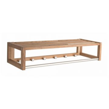 Cuier de perete în culoare naturală cu raft din lemn de stejar Confetti – Rowico