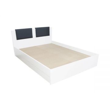 Pat Laguna pentru saltea 160x200 cm cu 2 sertare, alb