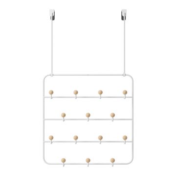 Cuier de ușă alb/în culoare naturală din metal 36 cm Estique – Umbra