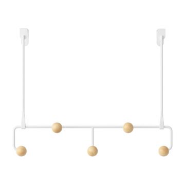 Cuier de ușă alb/în culoare naturală din metal 39 cm Estique – Umbra