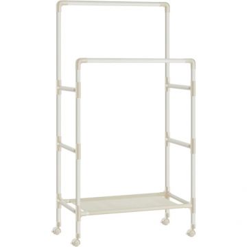 Suport Metalic Pentru Haine Cu 2 Bare Si 1 Raft, 83 Cm