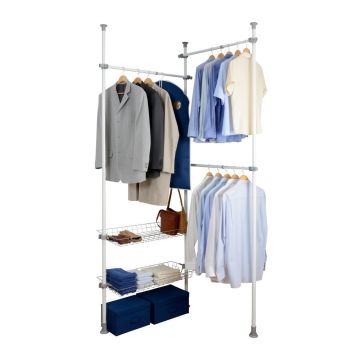 Suport pentru haine alb telescopic din metal Herkules – Wenko