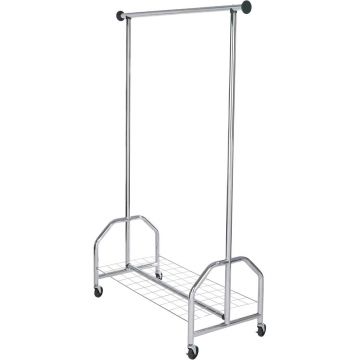 Suport pentru haine argintiu cu roți din metal Profi – Wenko