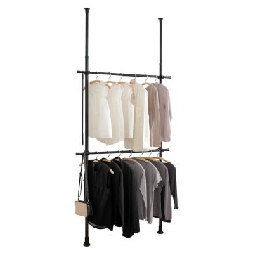 Suport pentru haine negru telescopic din metal Herkules – Wenko