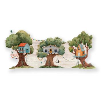 Cuier de perete verde pentru copii Tree House - Little Nice Things
