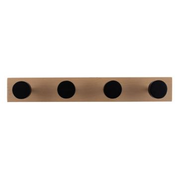 Cuier de perete negru din lemn masiv de pin Knobs – PT LIVING