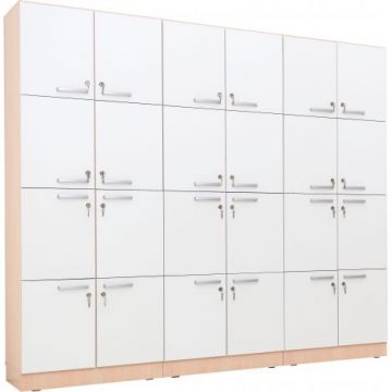 Set mobilier vestiar scolar cu incuietori si 24 de casete, pentru hol sau clasa
