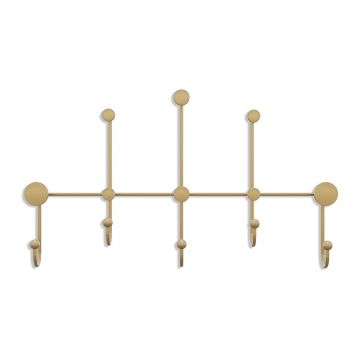 Cuier de perete auriu din metal Dama – Kalune Design
