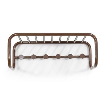 Cuier de perete maro închis cu raft din metal Retro – Spinder Design