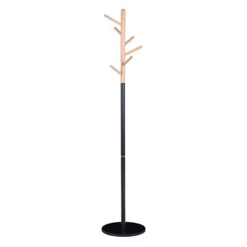 Cuier haine tip pom Marianna metal negru - culoare lemn natural D37x169cm Cuier haine tip pom Marianna metal negru - culoare lemn natural D37x169cm