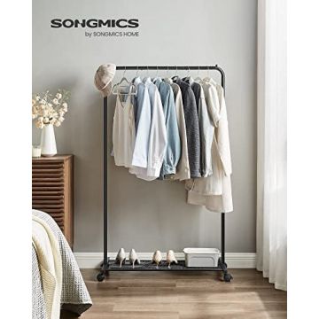 Cuier stender, Songmics, Negru, 90.5x40.5x158 cm