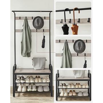 Cuier, Vasagle, Negru-Ivoar, 183x84x33.7 cm