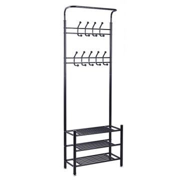 Cuier hol Federica metal negru 65x28x187cm Cuier hol Federica metal negru 65x28x187cm
