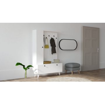 Cuier hol Model Lala, Alb, 112x35x170 cm