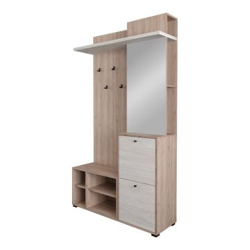 Cuier Louisen stejar alb melaminat 125x40x217.5 cm