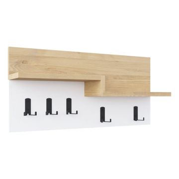 Cuier perete Harm stejar alb melaminat 65x15x31 cm Cuier perete Harm stejar alb melaminat 65x15x31 cm