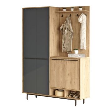Cuier Cloat, Pako World, Natural-Antracit, 147x35x195 cm