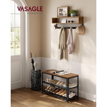 Cuier cu bancuta Vasagle Maro 73x30x45.5 cm