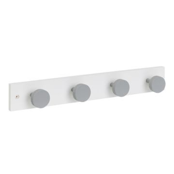 Cuier de perete alb-gri din lemn de pin 40 cm Anillos – Casa Selección