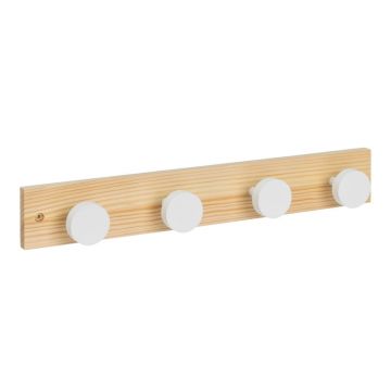 Cuier de perete alb-în culoare naturală din lemn de pin 40 cm Anillos – Casa Selección