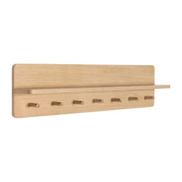 Cuier de perete în culoare naturală cu raft cu aspect de lemn de stejar Space – Hübsch