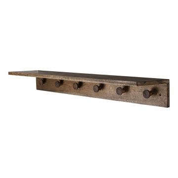Cuier de perete maro cu raft din lemn de stejar 90 cm Showcase – Mette Ditmer Denmark