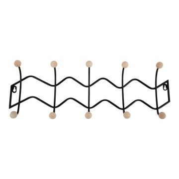 Cuier de perete negru din metal 61 cm Zig Zag – PT LIVING