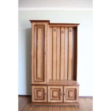 Cuier hol, cu dulap integrat, din PAL, 120x40x193 cm, p43 antichizat