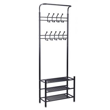 Cuier hol Federica metal negru 65x28x187cm Cuier hol Federica metal negru 65x28x187cm