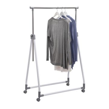 CUIER MOBIL CU RAFT PANTOFI in alb, culoare crom 92/99-167/48 cm