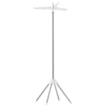 Cuier Multifunctional cu Brate Retractabile Songmics Gri 67x67x150 cm