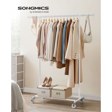 Cuier pe roti Songmics Alb 134x45.4x160 cm