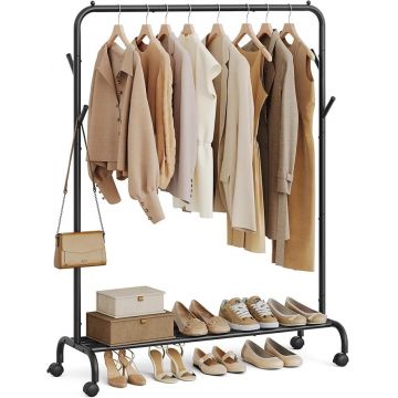 Cuier stander Negru Songmics 103.5x39x155 cm