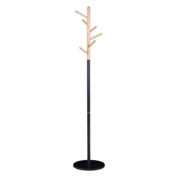 Cuier tip pom Model Marianna, Negru/Natur, 37x37x169 cm Cuier tip pom Model Marianna, Negru/Natur, 37x37x169 cm