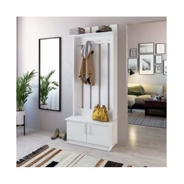 Cuier Yana, 80x37x200cm, Alb nimfa