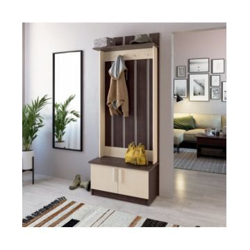 Cuier Yana, 80x37x200cm, Wenge+Mesteacan
