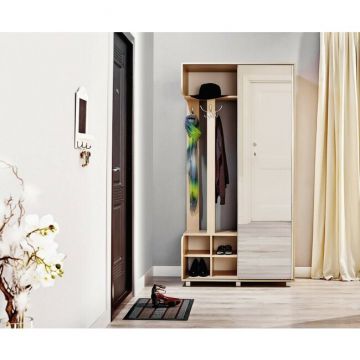 Hol Mix, Cu Ușă Glisantă Și Cuiere Metalice, PAL Melaminat, Cremona