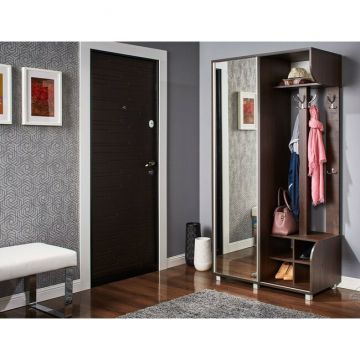 Hol Mix, Cu Ușă Glisantă Și Cuiere Metalice, PAL Melaminat, Sonoma Închis