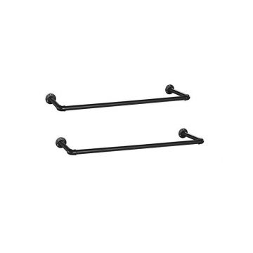 Set 2 sine de haine montaj perete, Songmics, 92 x 30 x 7,5 cm, HSR67BK02, Negru