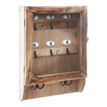 Suport chei din lemn Keledy Natural 26.4x8x38 cm