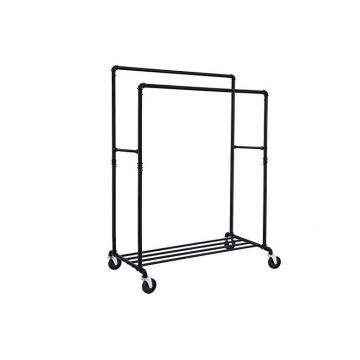 Suport pentru haine cu roti, Songmics, 2 sine, 110 kg, HSR60B, Negru