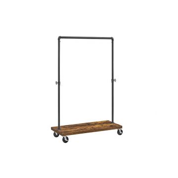 Suport pentru haine cu roti, Vasagle, 90 kg, HSR65BXV1, Maro Rustic