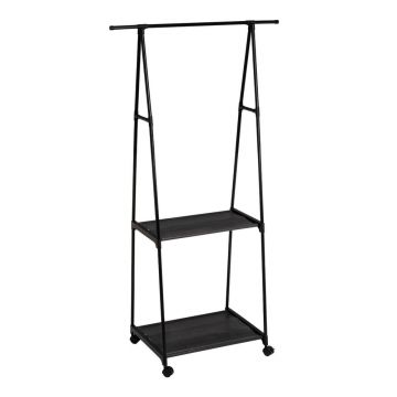 Suport pentru haine negru cu roți din metal 84x43x156 cm – Casa Selección