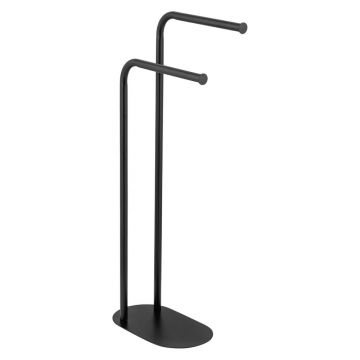 Suport pentru prosoape negru din oțel Levante – Wenko