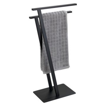 Suport pentru prosoape negru mat din oțel Lirio – Wenko