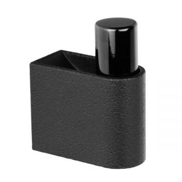 Agatatoare cuier Casey, finisaj negru lava texturat/negru titan lustruit, 23x61 mm