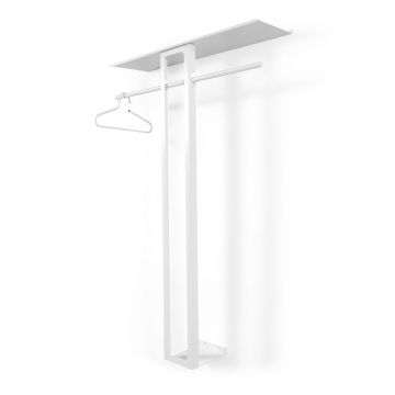 Cuier de perete alb cu raft din oÈu009Bel 100 cm Luno Large âu0080Spinder Design