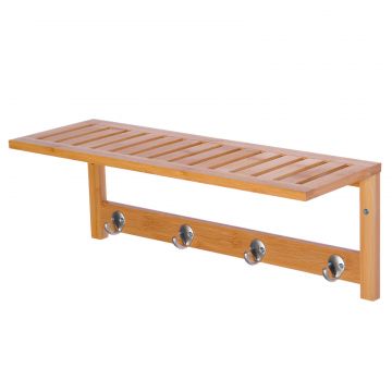 Cuier de Perete Raft Cuier in Bambu, 50x17x20cm